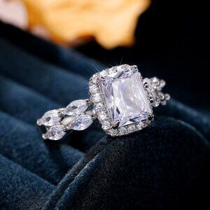 🍁925 Silver Plated CZ High Quality Proposal Noble Ring, MLNN1171